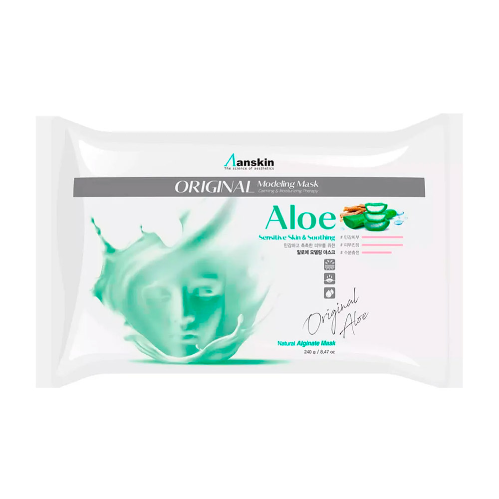 Anskin_Aloe_Modeling_Mask_Sensitive_Skin&Soothing_procosmetics_by Альгинатная маска для Лица с Алоэ