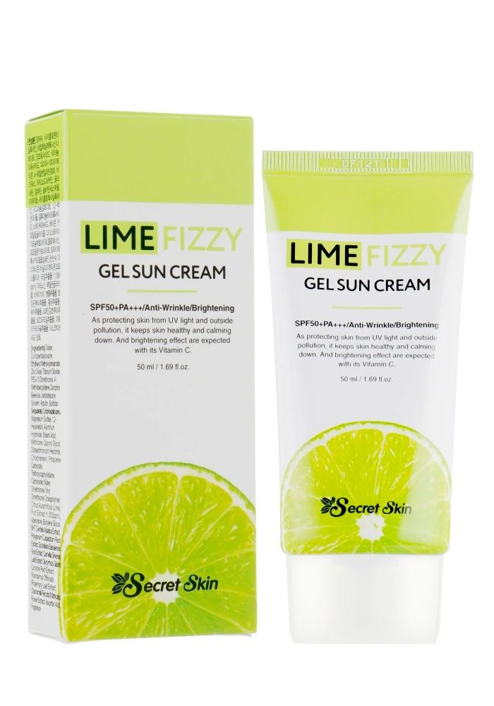 LIME_FIZZY_GEL_SUN_CREAM_SPF50_01_procosmetics_by Крем солнцезащитный |50 ml| SECRETSKIN Lime Fizzy Gel Sun Cream SPF50+ PA+++