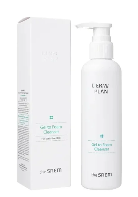 THE SAEM Derma Plan Gel to Foam Cleanser 01 Гель-пенка мягкая для любого типа кожи |180 ml| THE SAEM Derma Plan Gel to Foam Cleanser