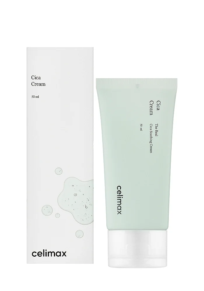 Лёгкий безмасляный крем на основе центеллы |50 ml| Celimax The Real Cica Soothing Cream