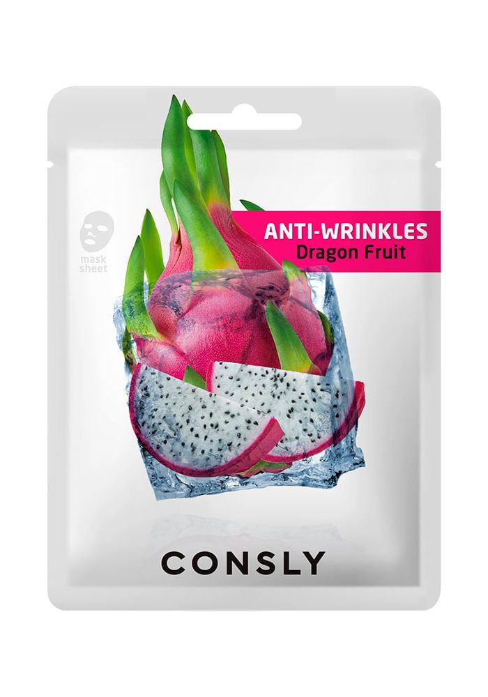 CONSLY_Dragon_Fruit_Anti-Wrinkles_Mask_Pack_01_procosmetics_by CONSLY Dragon Fruit Anti-Wrinkles Mask Pack - антивозрастная тканевая маска с экстрактом драгонфрута