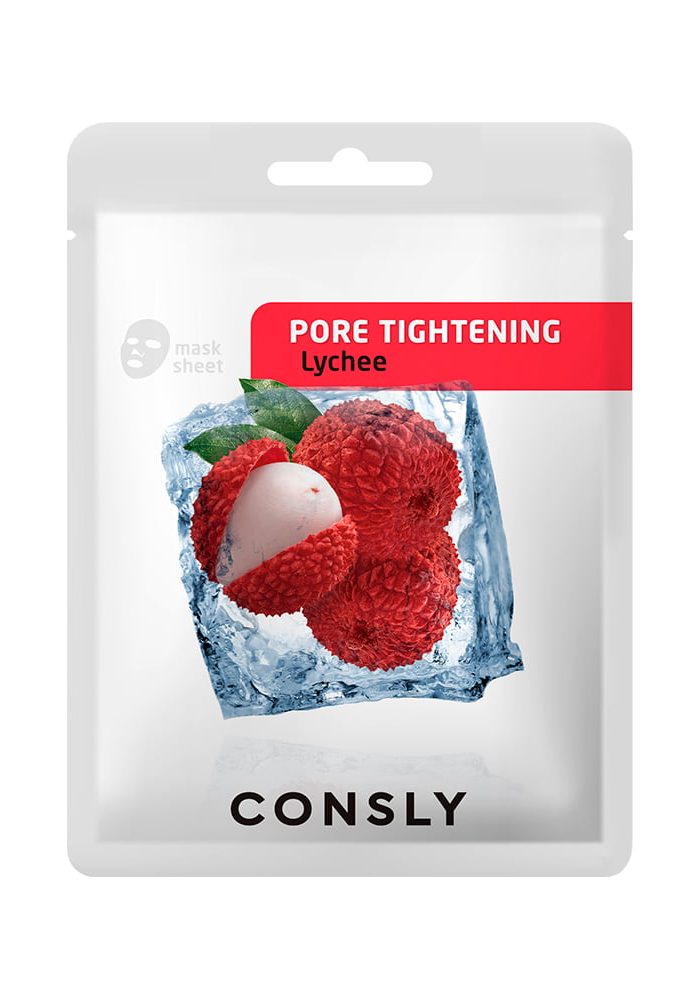 CONSLY_Lychee_Pore-Tightening_Mask_Pack_01_procosmetics_by CONSLY Lychee Pore-Tightening Mask Pack - сужающая поры тканевая маска с экстрактом личи