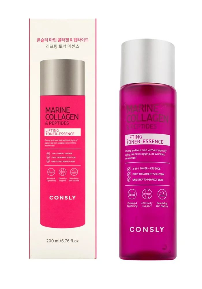 Тонер-эссенция с коллагеном и пептидами |200 ml| CONSLY Marine Collagen Peptides Lifting Toner-Essence