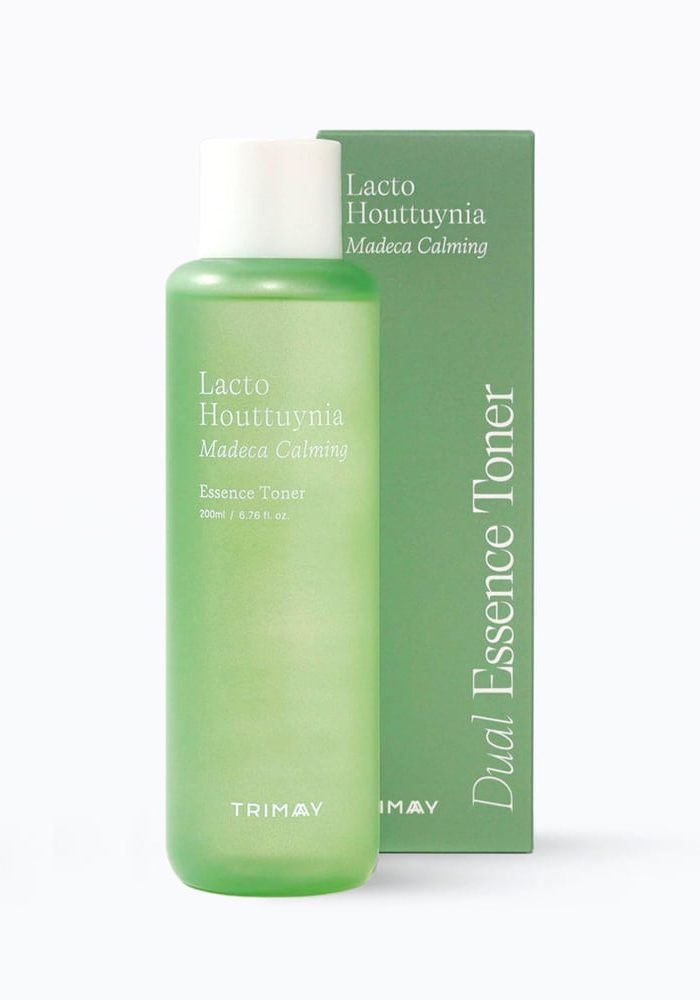 Успокаивающий тонер-эссенция с пробиотиками Trimay Lacto Houttuynia Madeca Calming Dual Essence Toner