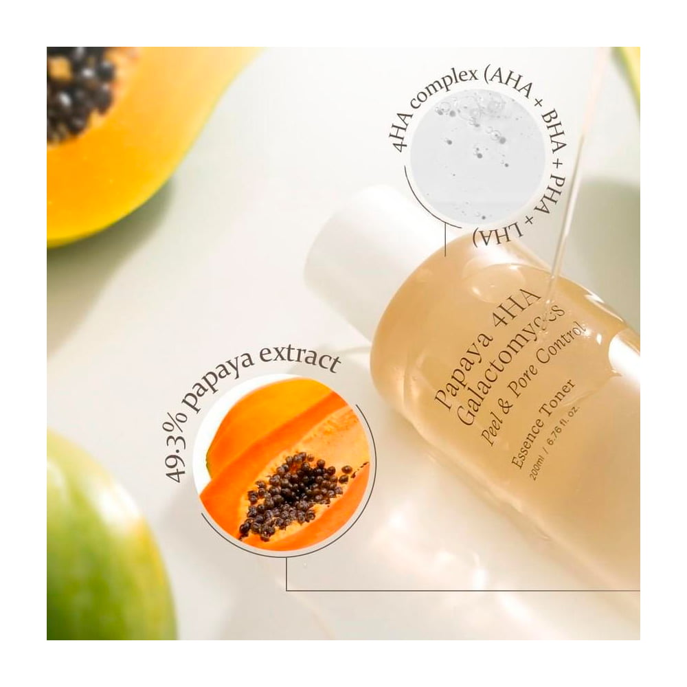 Отшелушивающий тонер-эссенция с энзимами Trimay Papaya 4HA Galactomyces Peel & Pore Control Dual Essence Toner