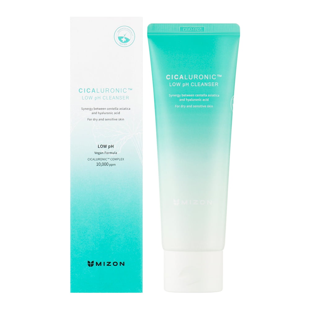 MIZON_CICALURONIC_LOW_pH_CLEANSER_01_procosmetics_by Пенка для лица успокаивающая c CICA-комплексом и салициловой кислотой |120 ml| MIZON Cicaluronic Low pH Cleanser
