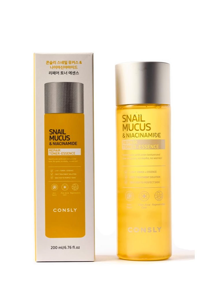 Тонер-эссенция с муцином улитки и ниацинамидом Consly Snail mucus & niacinamide repair