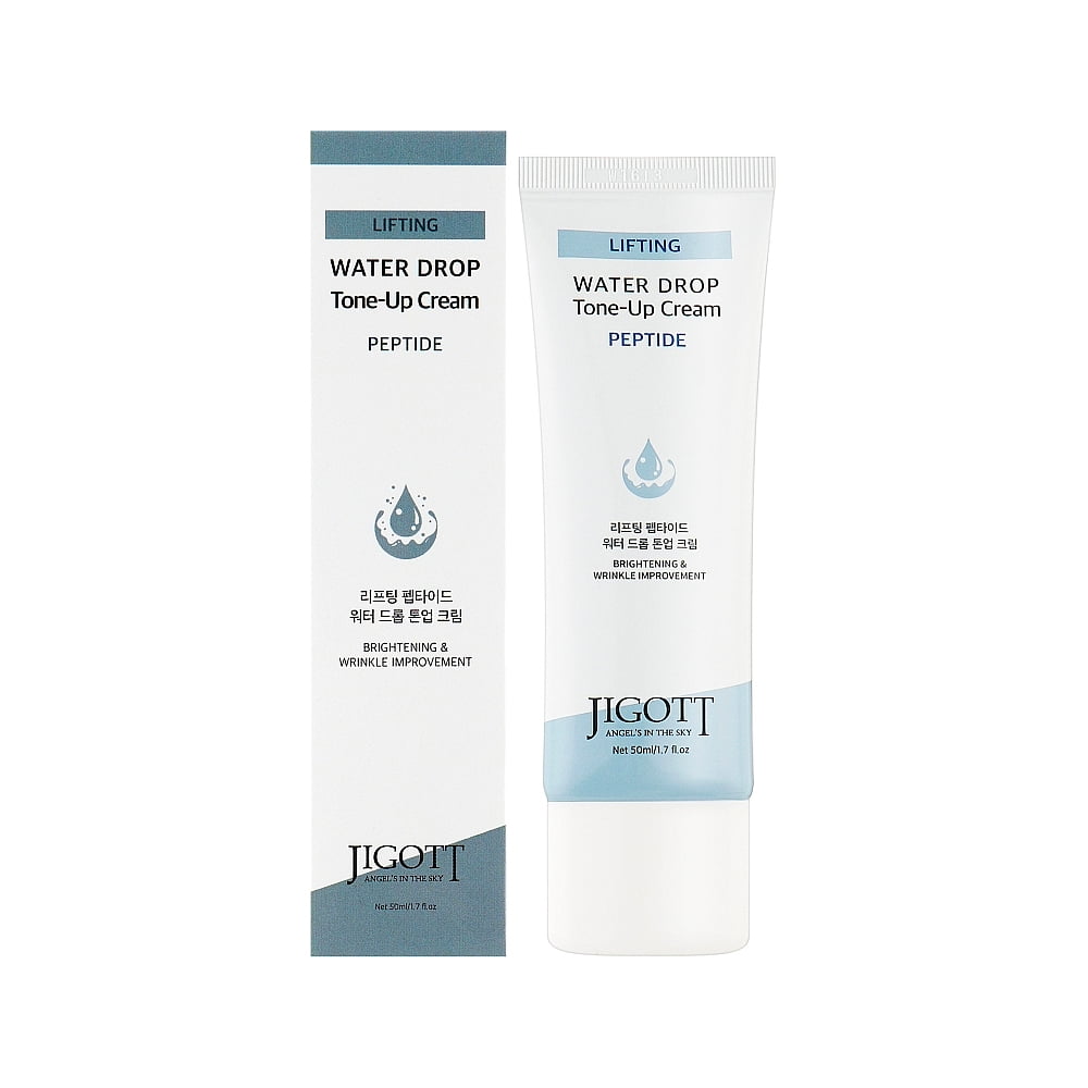 Крем для лица увлажняющий с пептидами |50 ml| Jigott Lifting Peptide Water Drop Tone Up Cream