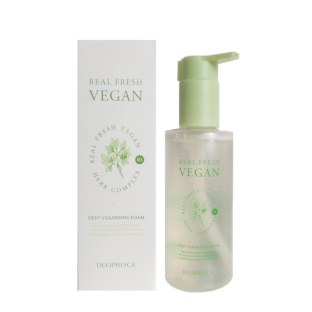 Deoproce_Real_Fresh_Vegan_Deep_Cleansing_Foam_001_procosmetics_by Пенка для глубокого очищения кожи |200 ml| Deoproce Real Fresh Vegan Deep Cleansing Foam