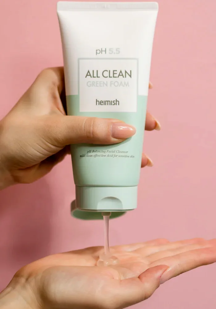 Слабокислотный гель для умывания для чувствительной кожи |150 ml| Heimish pH 5.5 All Clean Green Foam