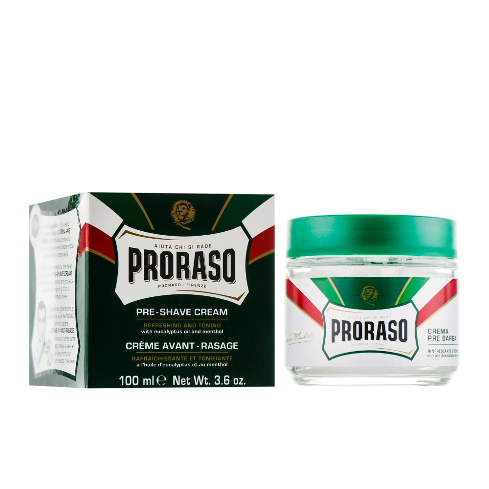 Набор для бритья в подарочной упаковке |3 в 1| PRORASO Green Vintage Selection Gino Gift Set (3 pcs)