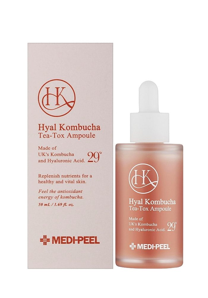 Восстанавливающая ампула с 70% комбучи и церамидами |50 ml| Medi-Peel Hyal Kombucha Tea-Tox Ampoule