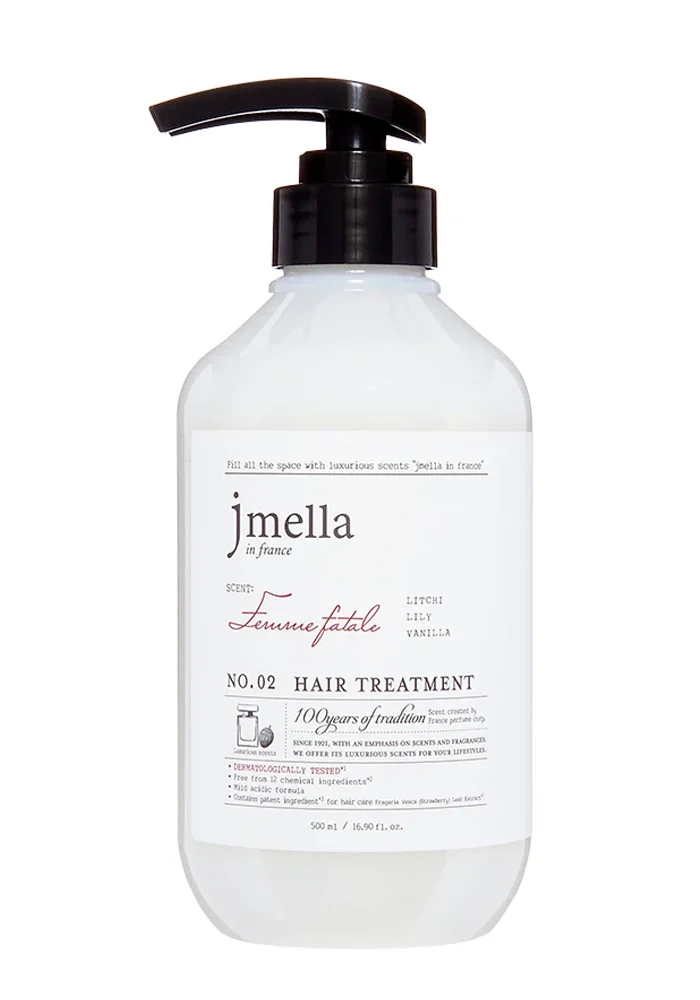 JMELLA_IN_FRANCE_FEMME_FATALE_HAIR_TREATMENT_01_procosmetics_by Парфюмированная маска с экстрактом личи и ванили "Роковая женщина" |500 ml| JMELLA In France Femme Fatale NO.02 Hair Treatment