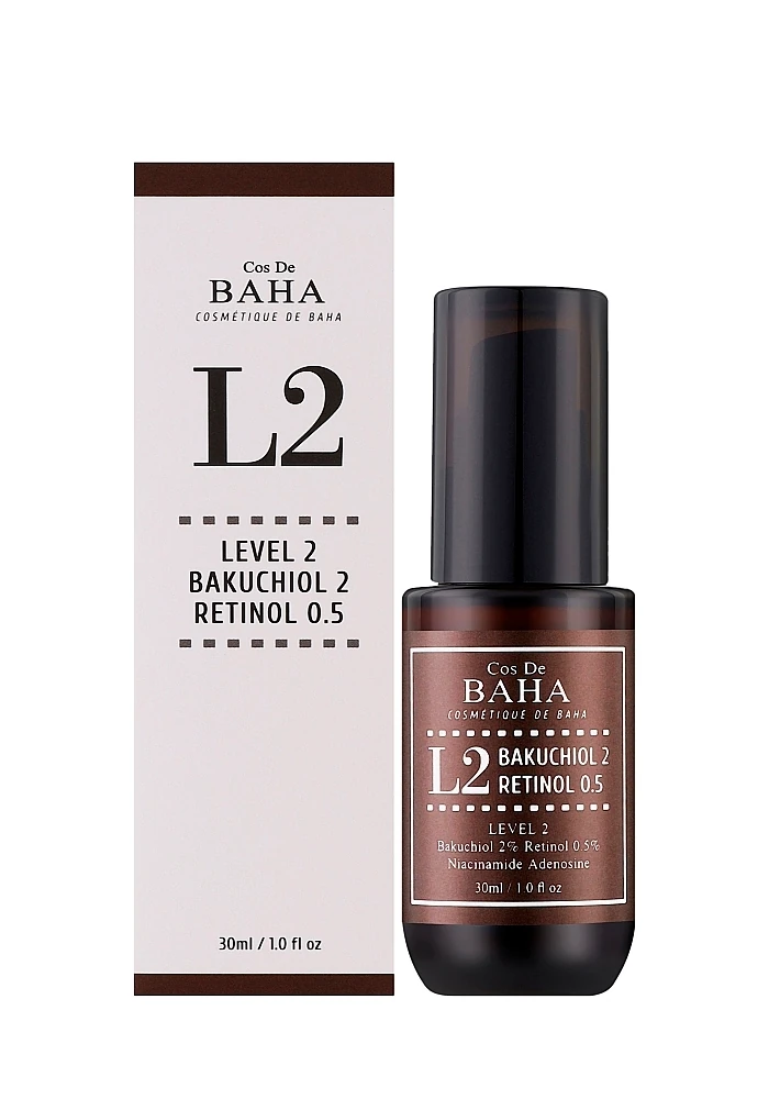 Сыворотка для лица антивозрастная с бакучиолом и ретинолом |30 ml| Cos De BAHA L2 Bakuchiol & Retinol Serum