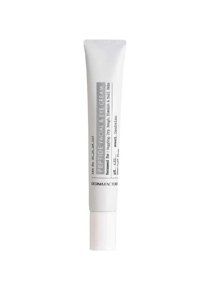 Крем для лица и кожи вокруг глаз с пептидами и коллагеном |20 ml| Derma Factory Peptide Facial&Eye Cream