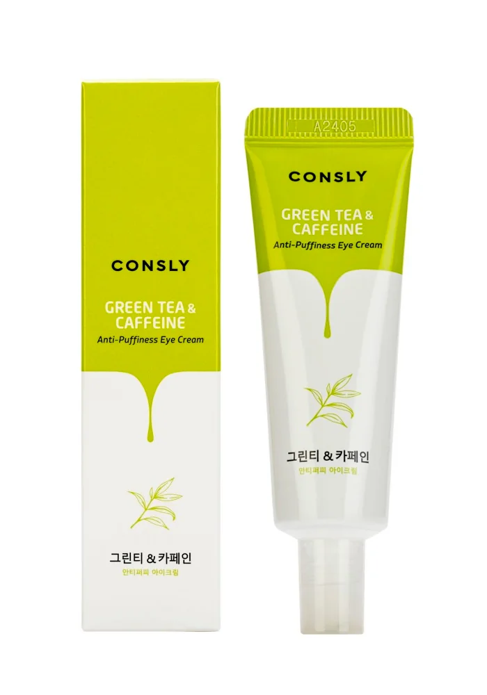 Тонизирующий крем для век с кофеином и экстрактом зеленого чая |25 ml| Consly Green Tea & Caffeine Anti-Puffiness Eye Cream
