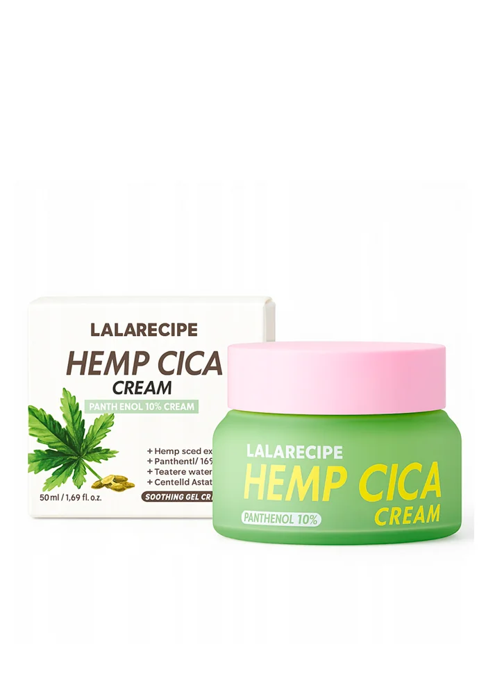 LaLaRecipe_Hemp_Cica_Cream_001_procosmetics_by Успокаивающий гель-крем с комплексом Cica и экстрактом семян конопли |50 ml| Lalarecipe Hemp Cica Cream