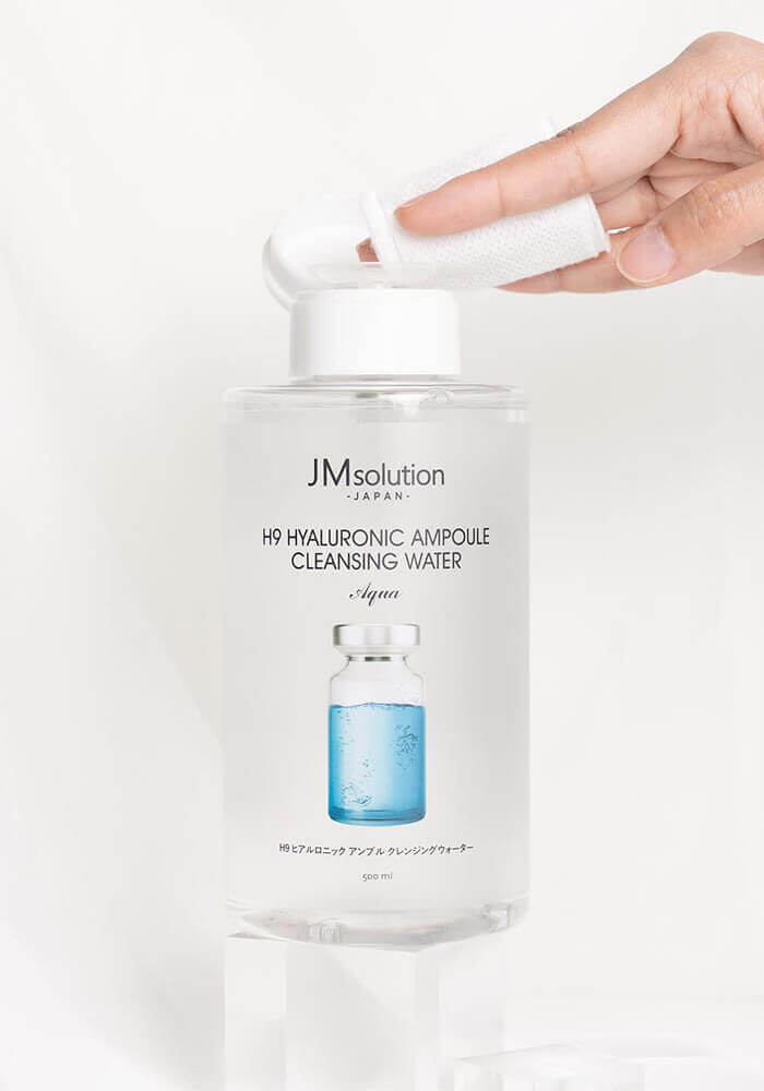 Очищающая вода для снятия макияжа с гиалуроновой кислотой |500 ml| JMsolution H9 Hyaluronic Ampoule Cleansing Water Aqua