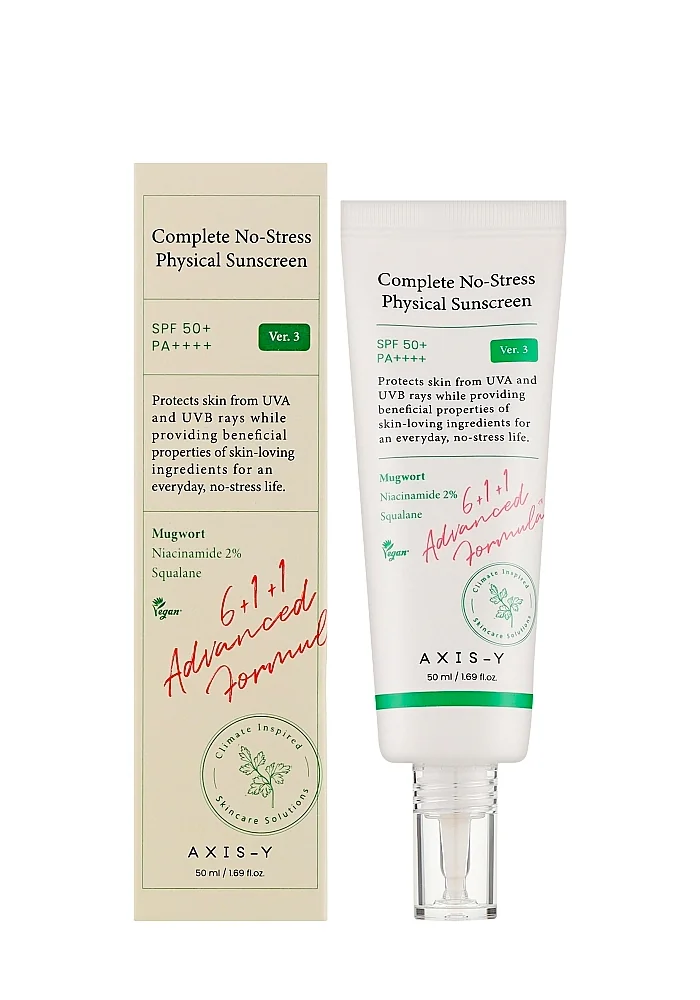 AXIS-Y_Complete_No-Stress_Physical_Sunscreen_V.-3_SPF50+_PA++++_01_procosmetics_by Лёгкий минеральный санскрин |50 ml| AXIS-Y Complete No-Stress Physical Sunscreen V. 3 SPF50+ PA++++