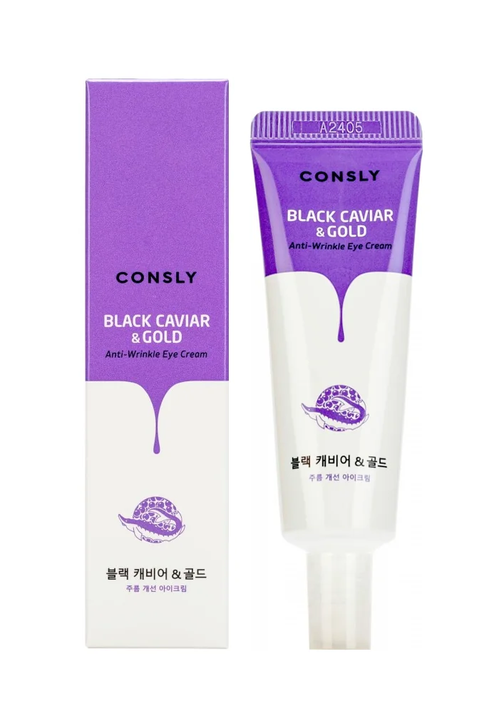 consly_black_caviargold_anti-wrinkle_eye_cream_01_procosmetics_by Крем для век от морщин с золотом и экстрактом черной икры |25 ml| Consly Black Caviar & Gold Anti-Wrinkle Eye Cream — изображение 1