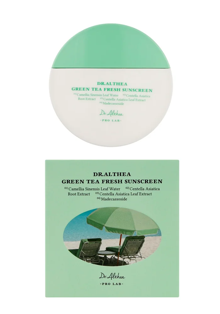 Успокаивающий солнцезащитный крем |45 ml| Dr. Althea Green Tea Fresh Sunscreen SPF50+ PA++++