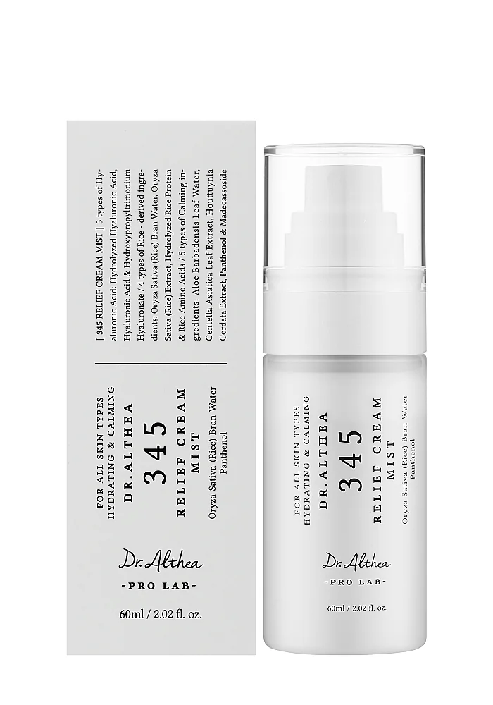 Успокаивающий мист с гидролатом риса и пантенолом |60 ml| Dr. Althea 345 Relief Cream Mist