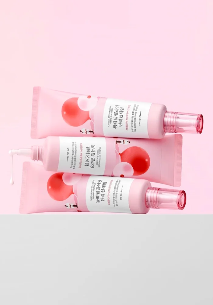 Солнцезащитная сыворотка с коллагеном Round Lab Camellia Deep Collagen Firming Sun Serum SPF50+ PA++++ 50 мл