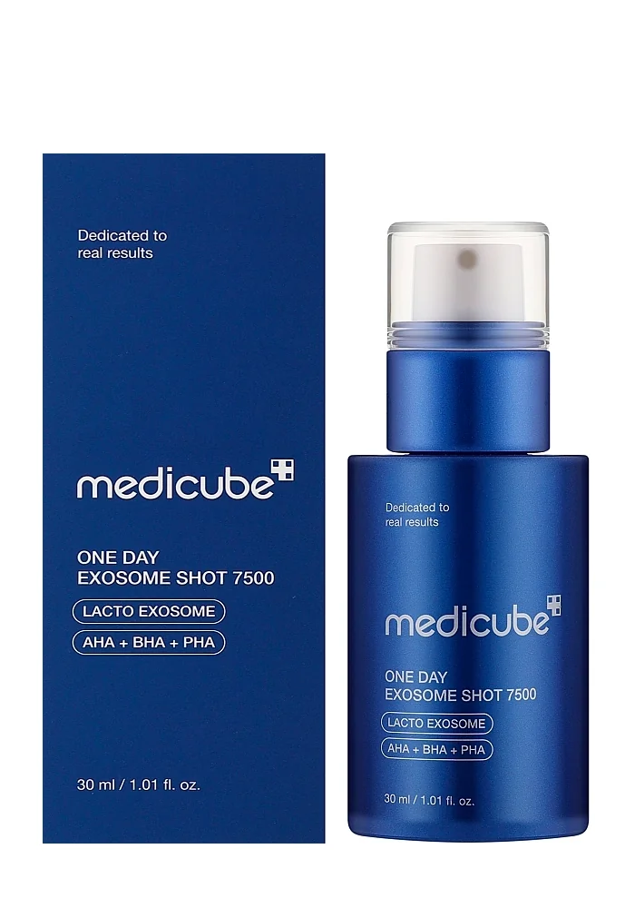 Деликатная ампула с микроиглами для сужения пор medicube One Day Exosome Shot 2000 30 ml
