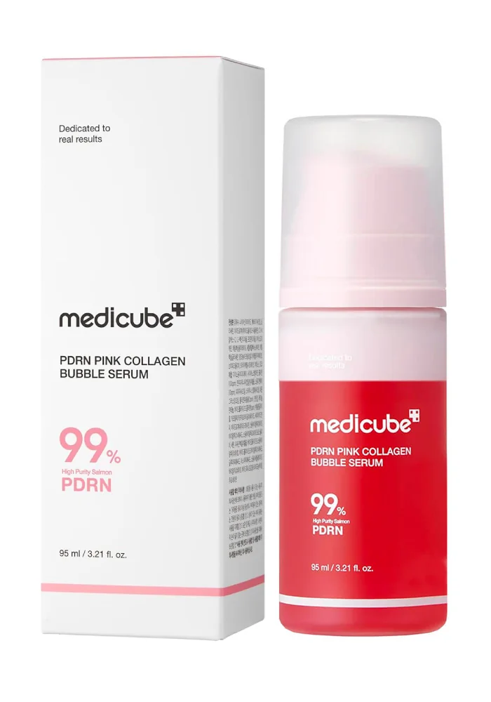 Пузырьковая сыворотка с коллагеном и ПДРН medicube PDRN Pink Collagen Bubble Serum 95 ml